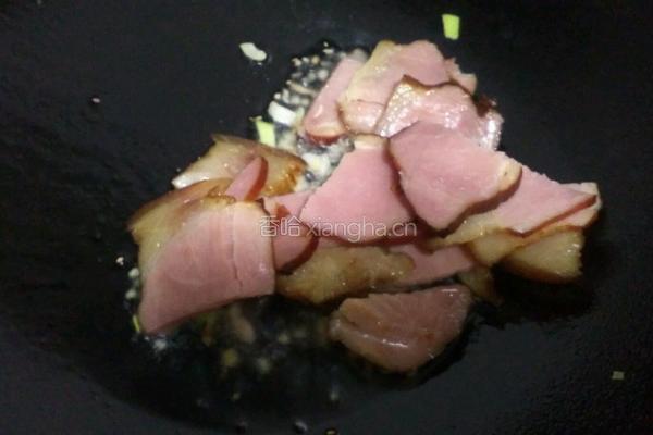 芥蓝炒腊肉的做法图解6
