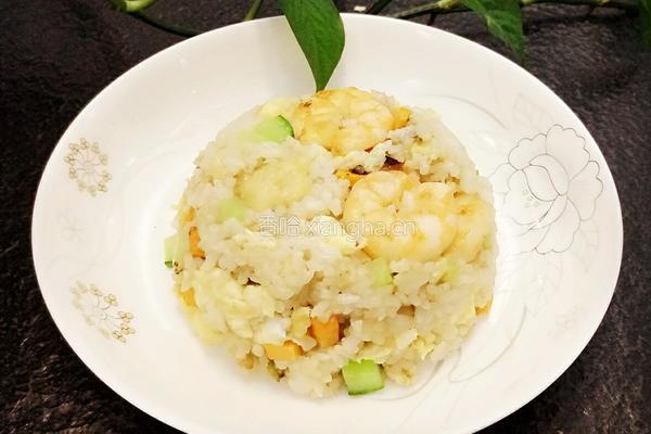 鲜虾炒饭的做法图解8