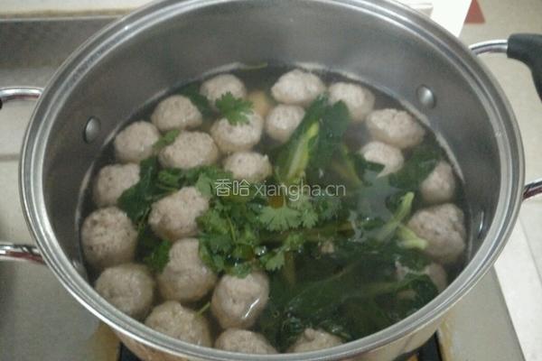 青菜丸子汤的做法图解7