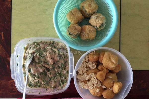 肉酿油豆腐泡的做法图解2