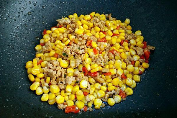 玉米粒炒肉末的做法图解6