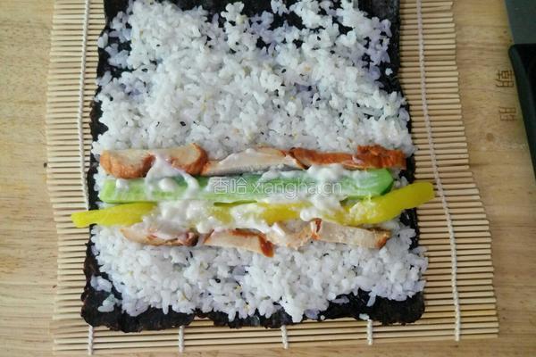 烤鸡肉寿司卷的做法图解14