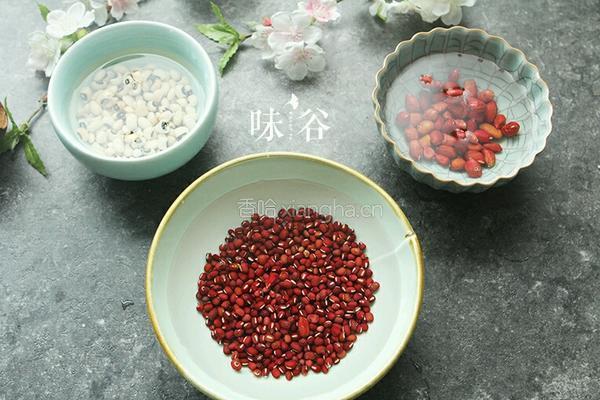 花生眉豆红豆糖水的做法图解2