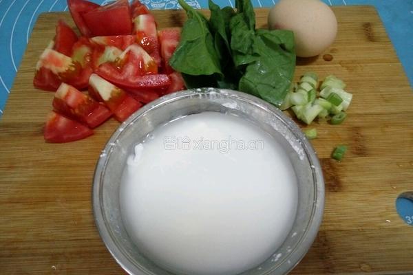 番茄鸡蛋贝壳羹的做法图解1