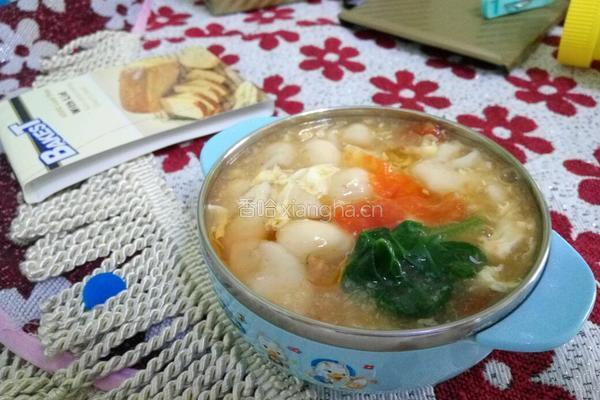 番茄鸡蛋贝壳羹的做法图解7