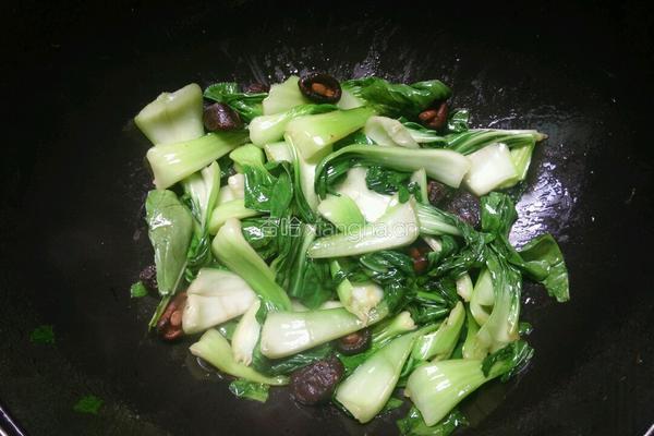香菇油菜的做法图解5