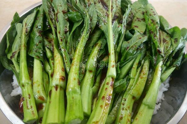 腊肠油菜蒸饭的做法图解6