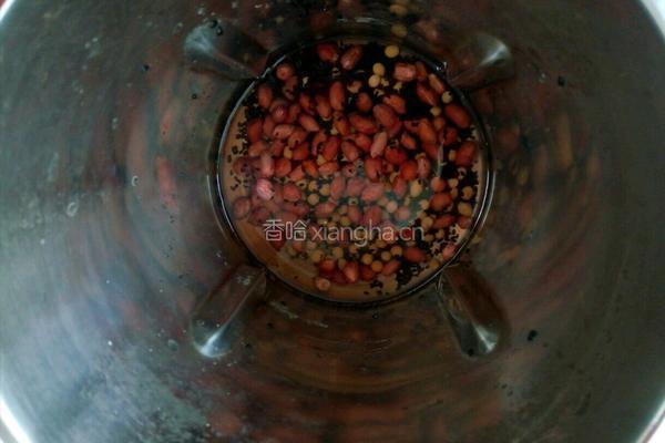 黑芝麻花生豆浆的做法图解2