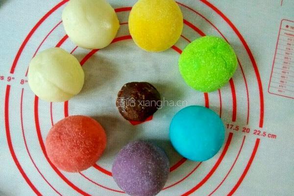 彩色冰皮月饼的做法图解10