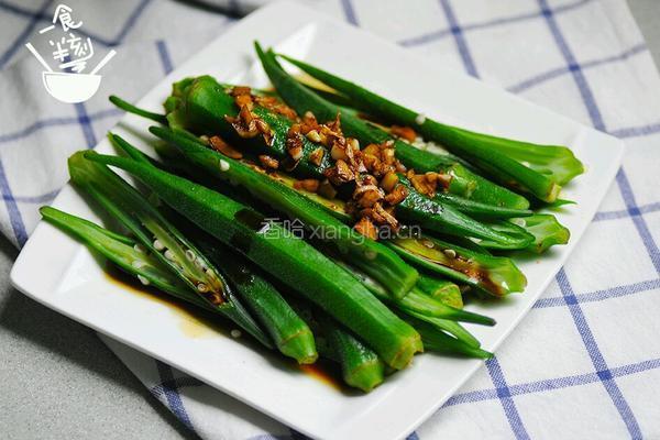 蒜蓉秋葵的做法图解4