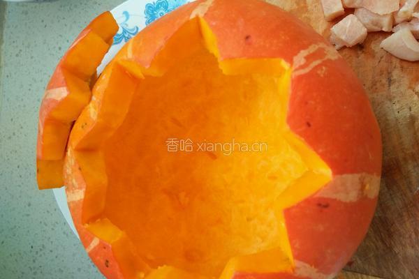 南瓜豆豉蒸鸡丁的做法图解2