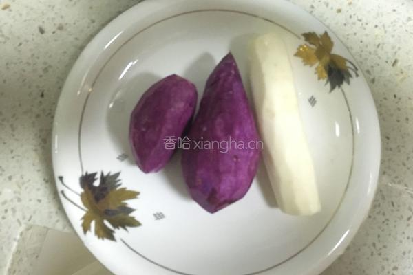 山药紫薯粥的做法图解1