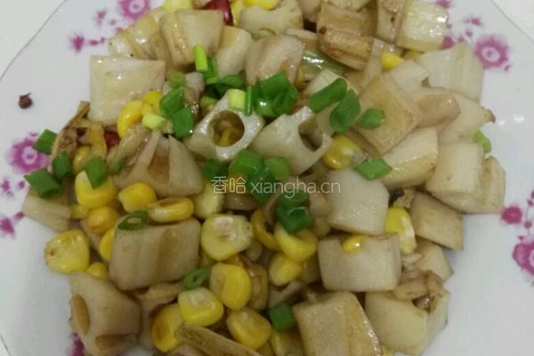 香葱玉米藕丁的做法图解3