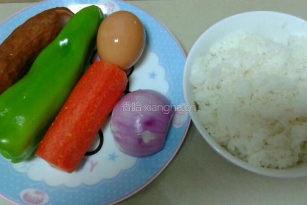 青椒炒饭的做法图解1