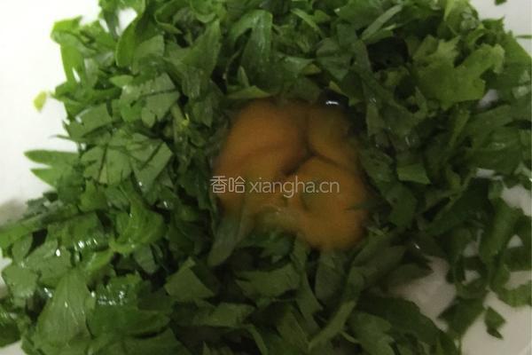 芹菜叶煎饼的做法图解2