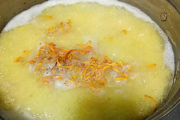 虫草花瑶柱小米粥的做法图解5