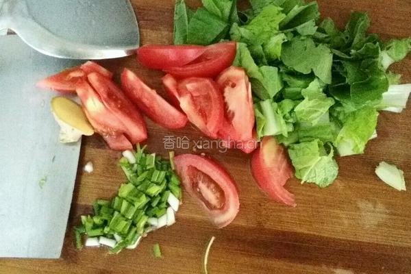 青菜番茄鸡蛋面的做法图解3