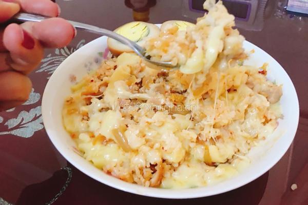 辣白菜芝士炒饭的做法图解12