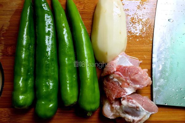 肉酿青椒的做法图解1