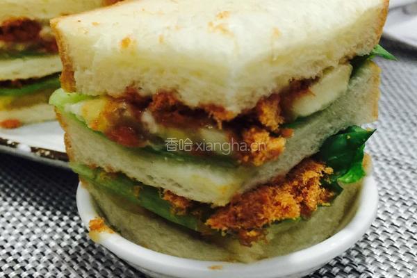 香蕉肉松三文治的做法图解6