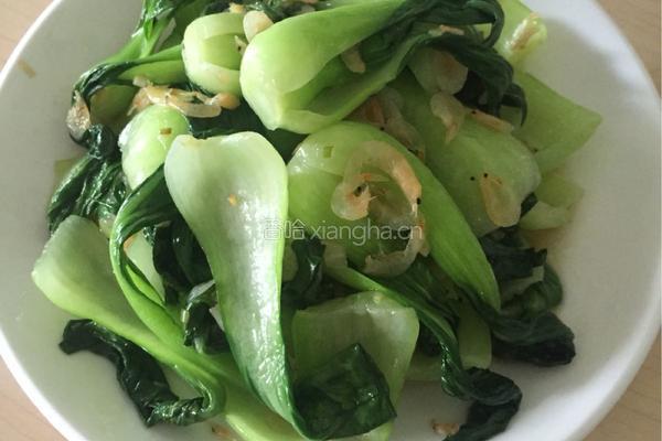 油菜炒虾皮的做法图解9
