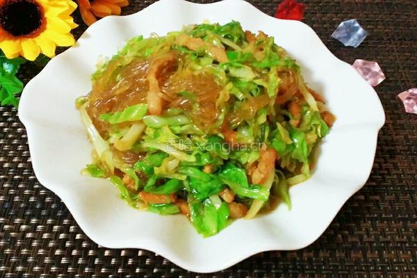 圆白菜粉丝炒肉的做法图解13