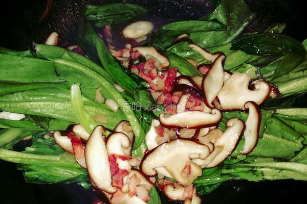 香菇肉丁油麦菜的做法图解5