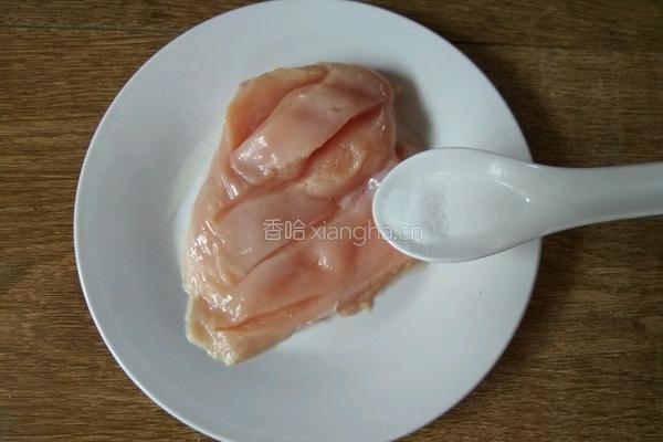 清蒸鸡胸脯肉的做法图解2