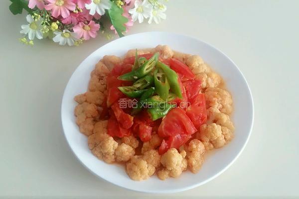 西红柿花菜的做法图解4