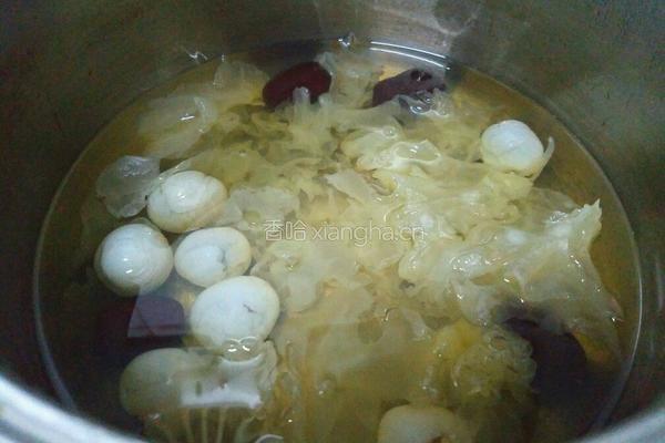 银耳桂圆红枣汤的做法图解4