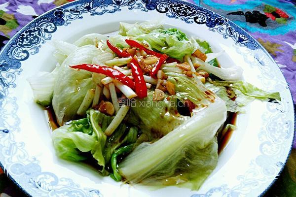 白灼圆生菜的做法图解5