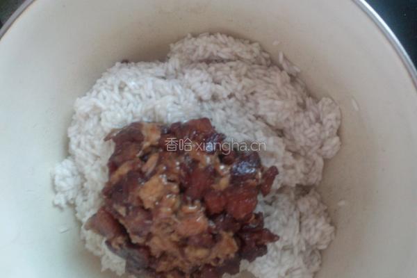 荷叶糯米蒸肉末的做法图解9