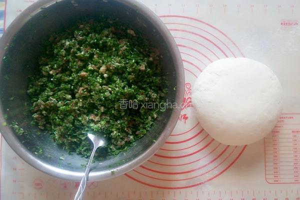 韭菜苔包子的做法图解3