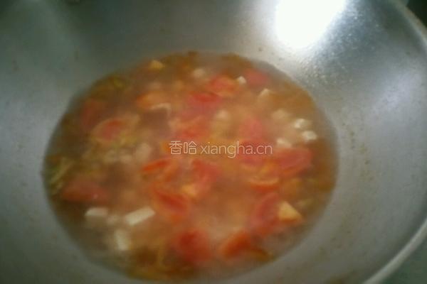 西红柿豆腐紫菜汤的做法图解5