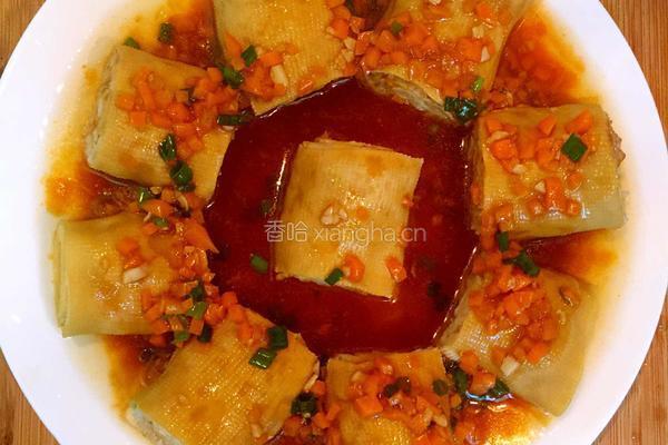 山药肉末豆皮卷