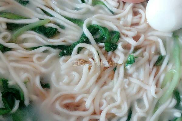 小青菜鸡蛋火腿面的做法图解6