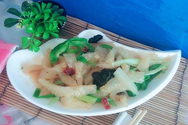 素炒油炸肉皮的做法图解9