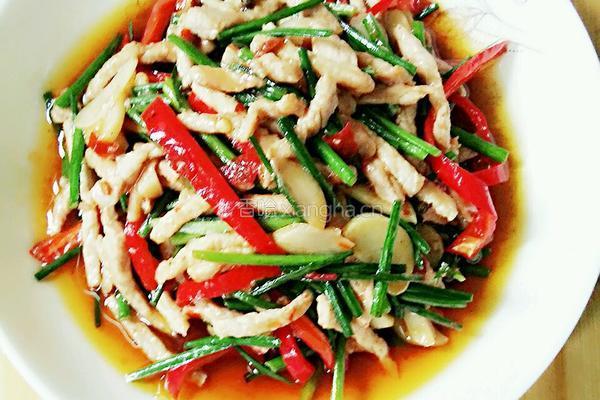 韭菜花炒肉丝的做法图解6