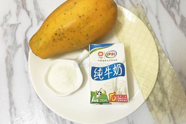 木瓜牛奶冻的做法图解1