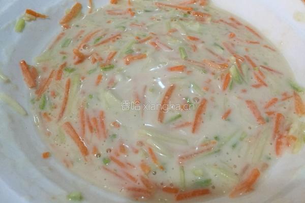 笋瓜鸡蛋煎饼的做法图解4
