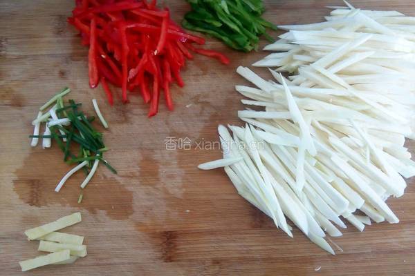 茭白牛肉丝的做法图解3