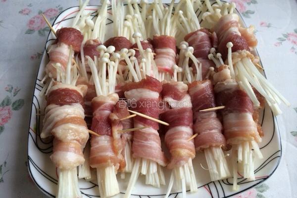 五花肉金针菇卷的做法图解4