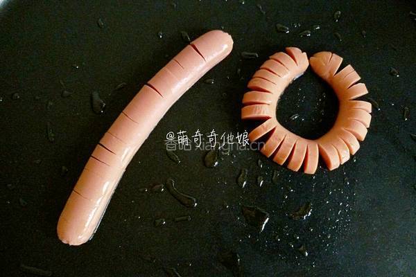 太阳花火腿煎蛋的做法图解5