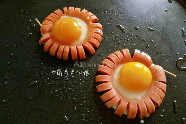 太阳花火腿煎蛋的做法图解7