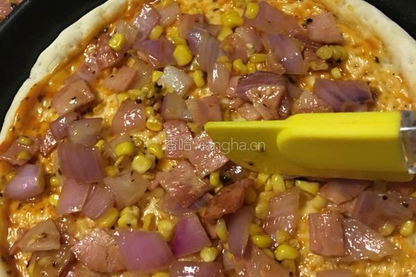 培根粟米洋葱披萨的做法图解14