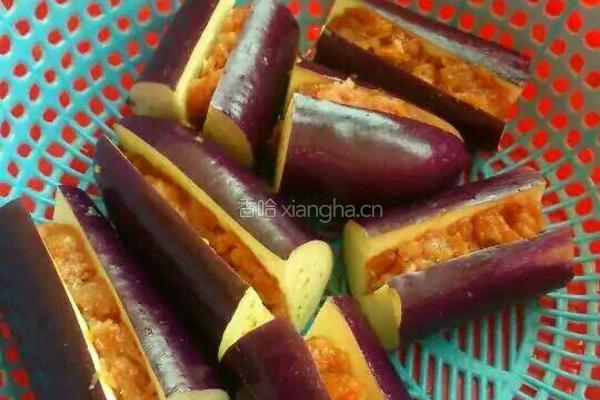 茄子酿肉的做法图解1