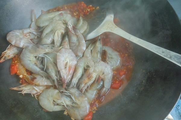 番茄炒虾的做法图解8