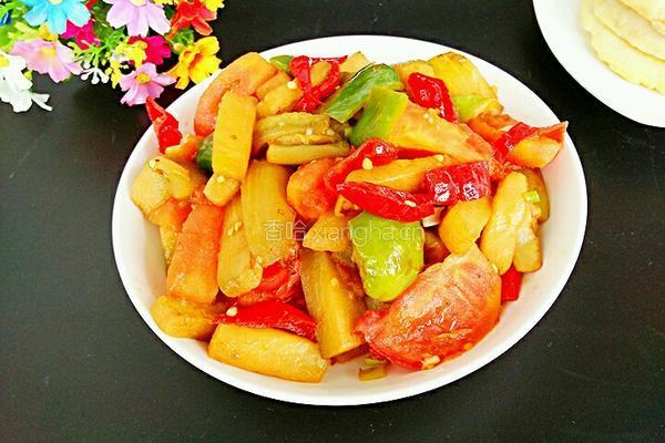 茄子辣椒西红柿的做法图解8