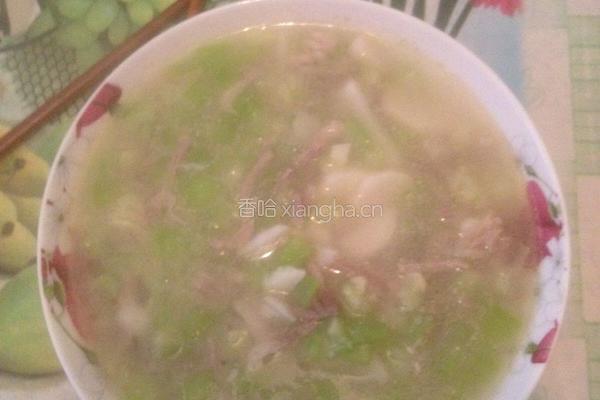 山药丝瓜瘦肉汤的做法图解6