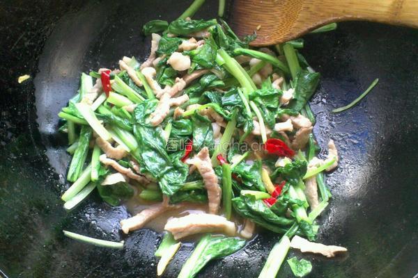 肉炒小白菜的做法图解6